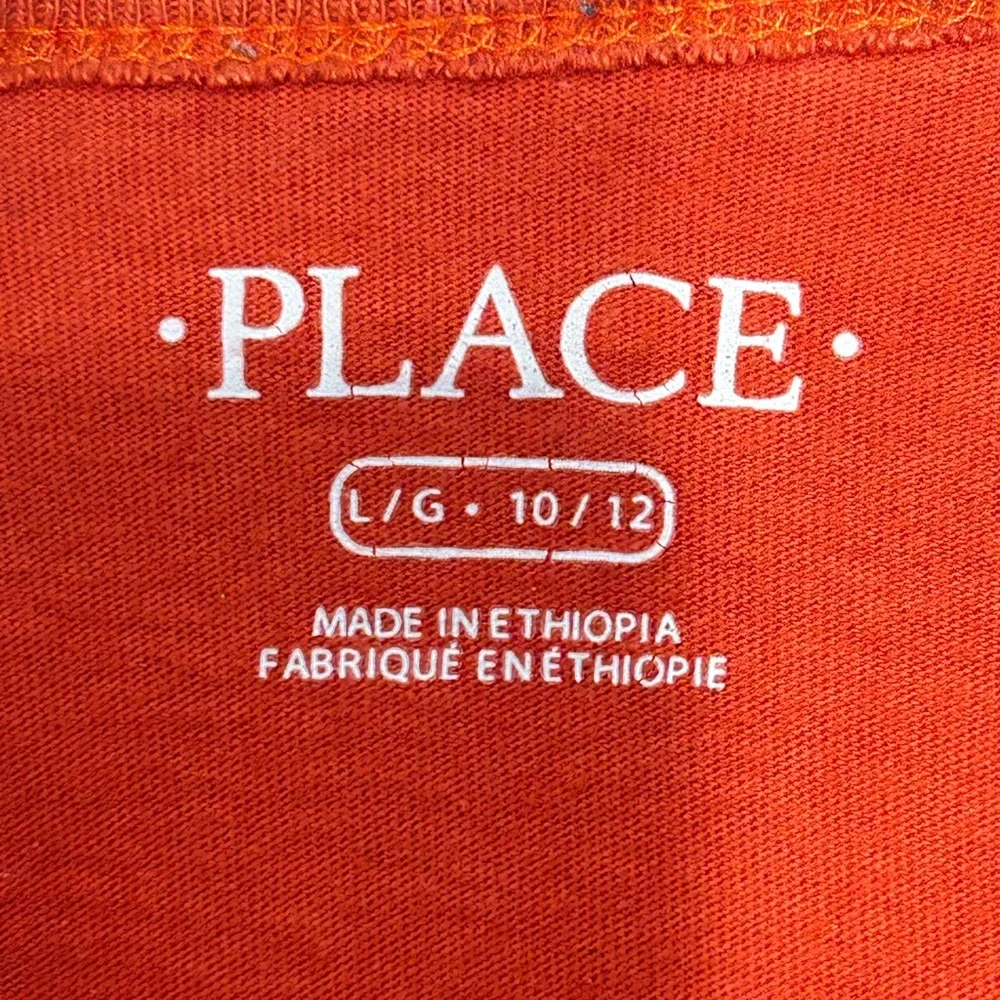 The Children’s Place Orange Football Graphic Long Sleeve Shirt Size L 10/12